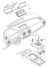 8V0919614BA-Operating unit, multi-media system