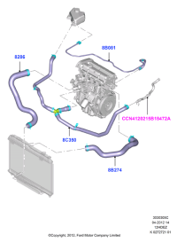 8V218C012AG-HOSE ASSY-EGR COOLER,OUT