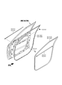 82110C9000-W/STRIP-DR BODY SIDE LH