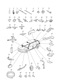 8D0971847-Bracket, cable for hole/material thickness: antenna module