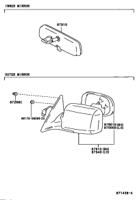 87810AA010-Mirror assy, inside