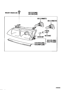 5318433070-SEAL, HEADLAMP COVER, LH