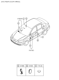 916100C080-WIRING ASSY-FR DR,ASSIST