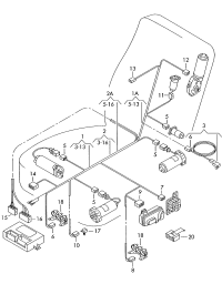 3B0971384F-Wiring harness-seat tray
