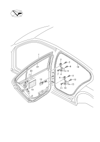 3GB833055-Door assy-rr, lh