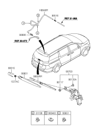 98700A9000-MOTOR & LINKAGE ASSY-RR WIPER