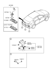 95760F0400-RR CAMERA & TRUNK LID HDL ASSY