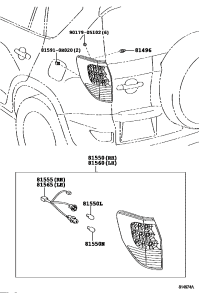 814960R020-GUIDE, REAR COMBINATION LAMP