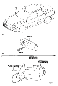 87931AC020-MIRROR SUB-ASSY, OUTER REAR VIEW, RH