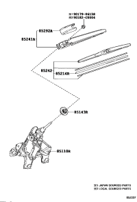 851300E090-MOTOR ASSY, REAR WIPER
