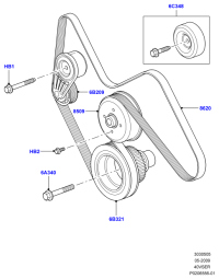 LR038199-BELT TENSIONER,V RIBBED-LR