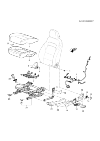 13409385-Cover, front seat belt tensioner (black)