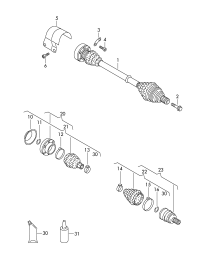 56D407271A-Swing shaft with cv joint