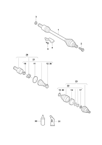 1K0407271FM-Swing shaft with cv joint
