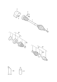 5C0407272AT-Swing shaft with cv joint