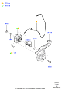 7L1Z1104D-WHEEL HUB REAR-EVOQUE