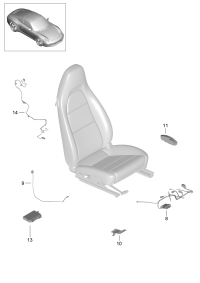 7PP959748PDMN-Switch module-seat seat adjuster sport seat electroplated silver
