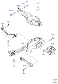 BV612C299CPA-WHEEL HUB REAR-EVOQUE