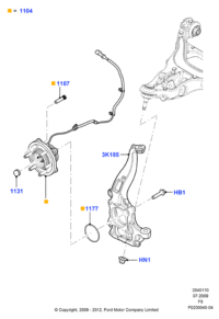 AL3Z3K185D-Knuckle-front wheel