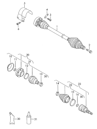 L5ND407761C-Swing shaft with cv joint
