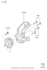 8A8Z1104A-WHEEL HUB REAR-EVOQUE