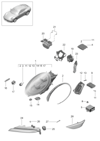 99163127122-LED HEADLIGHT/718 BOXTER