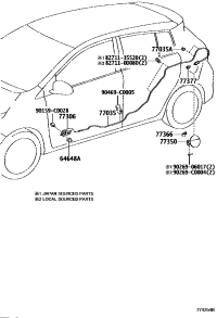 770350D450-CABLE SUB-ASSY, FUEL LID LOCK CONTROL