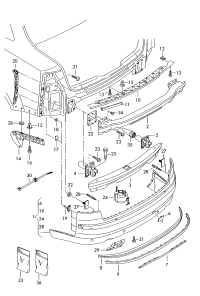 4E0807303E-Bumper cover: