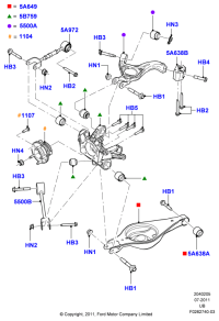 DE9Z5500A-Arm assy-rr susp rh