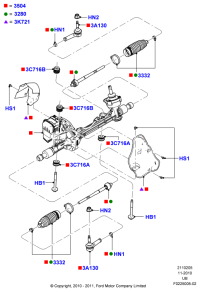 BB5Z3280A-Rh/lh/rod-pull
