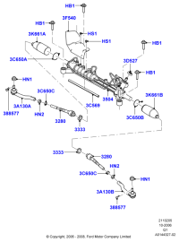 7T4Z3280A-ROD STEERING RACK