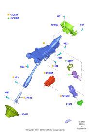 CV613C529FD-Pillar assy-steering