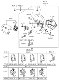 561203L100A9-Cover assy-steering wheel lwr