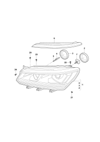 56D941039-Headlamp, for dynamic & static turn lamp (for traffic only) LED daytime running lamp