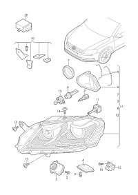 3AB941753-Headlight, for corner lamp (for traffic only)