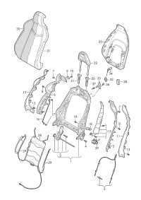 8W0881645A-Bracket back trim for seat: