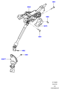 LR028046-Pillar assy-steering