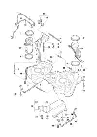 1KD201060A-Tank, fuel with mounting and narrow filler neck for unleaded fuel