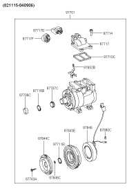 9764338020-PULLEY ASSY-A/CON COMPRESSOR