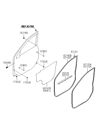 821303E001-W/STRIP ASSY-FR DR SIDE LH