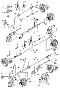 L8E0971349G-Wiring harness, for starter & 3-phase alternator