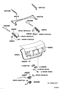 6457130110-COVER, LUGGAGE COMPARTMENT DOOR HINGE, RH