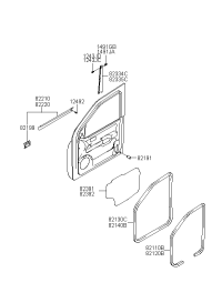 82110H1000LK-W/STRIP-FR DR BODY SIDE LH