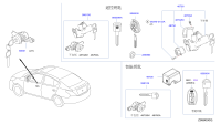 487002DM1A-LOCK SET-STEERING