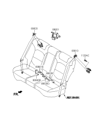 89820F8000TRY-S/BELT ASSY-RR RH