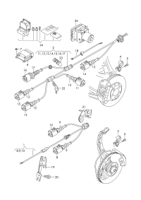 L4G0972251G-Harness, speed sensor & brake pad wear indicator