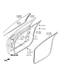 82110C1001TRY-W/STRIP-FR DR BODY SIDE LH
