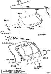 6481848070-Spacer, back window glass, no.1