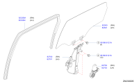 82300JE20A-GLASS ASSY-REAR DOOR WINDOW,RH