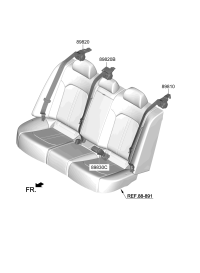 898A0L6000WK-BUCKLE ASSY-RR S/BELT,LH